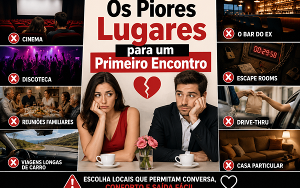 Os Piores Lugares para um Primeiro Encontro (segundo as mulheres)
